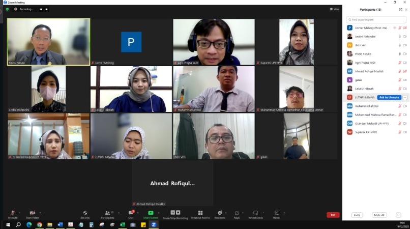 Diskusi Penjajakan Kerjasama FTI Universitas Merdeka Malang dan YPTK Padang